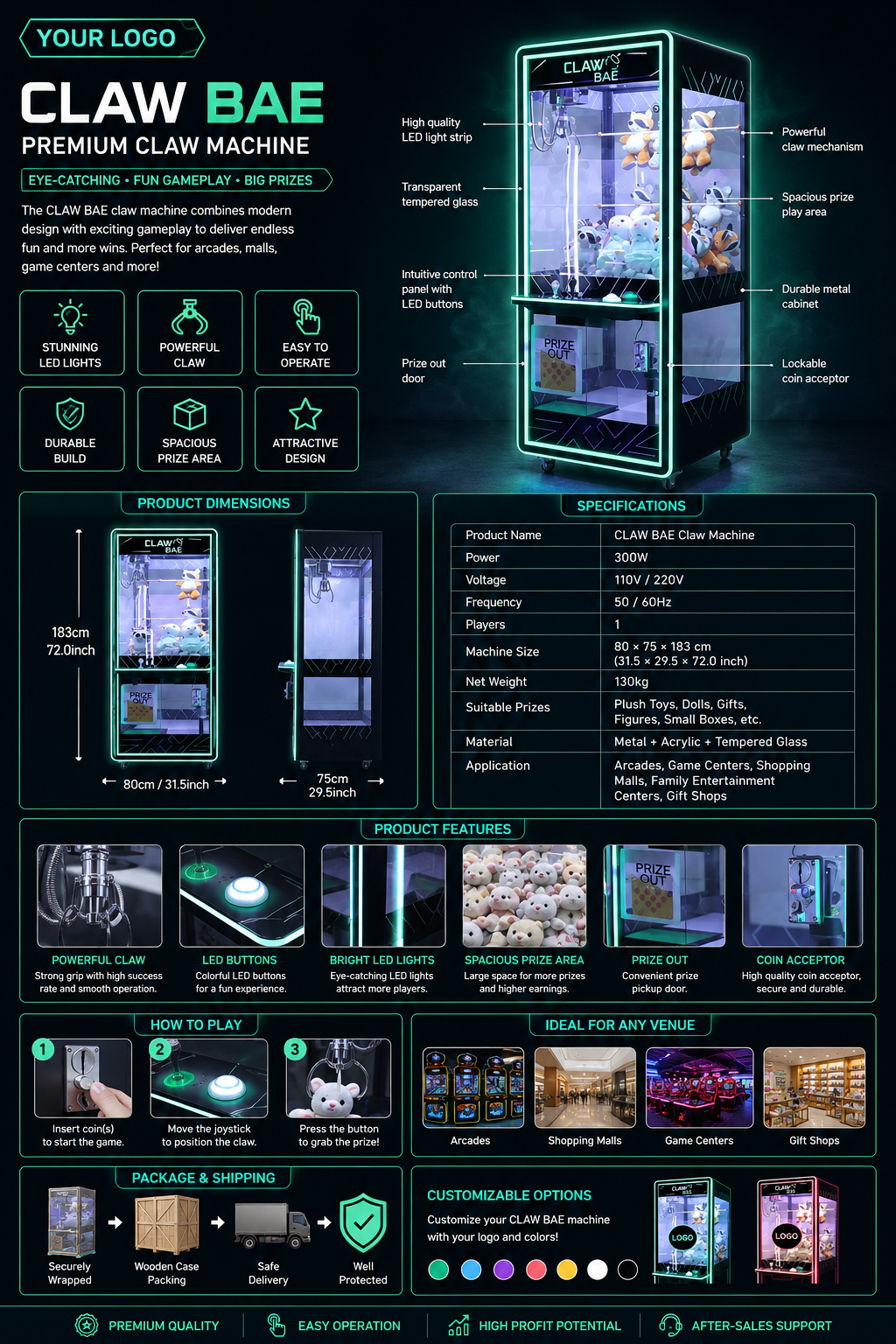 Black Claw Machine Modern Arca - Arcade And Vending 评论和价格