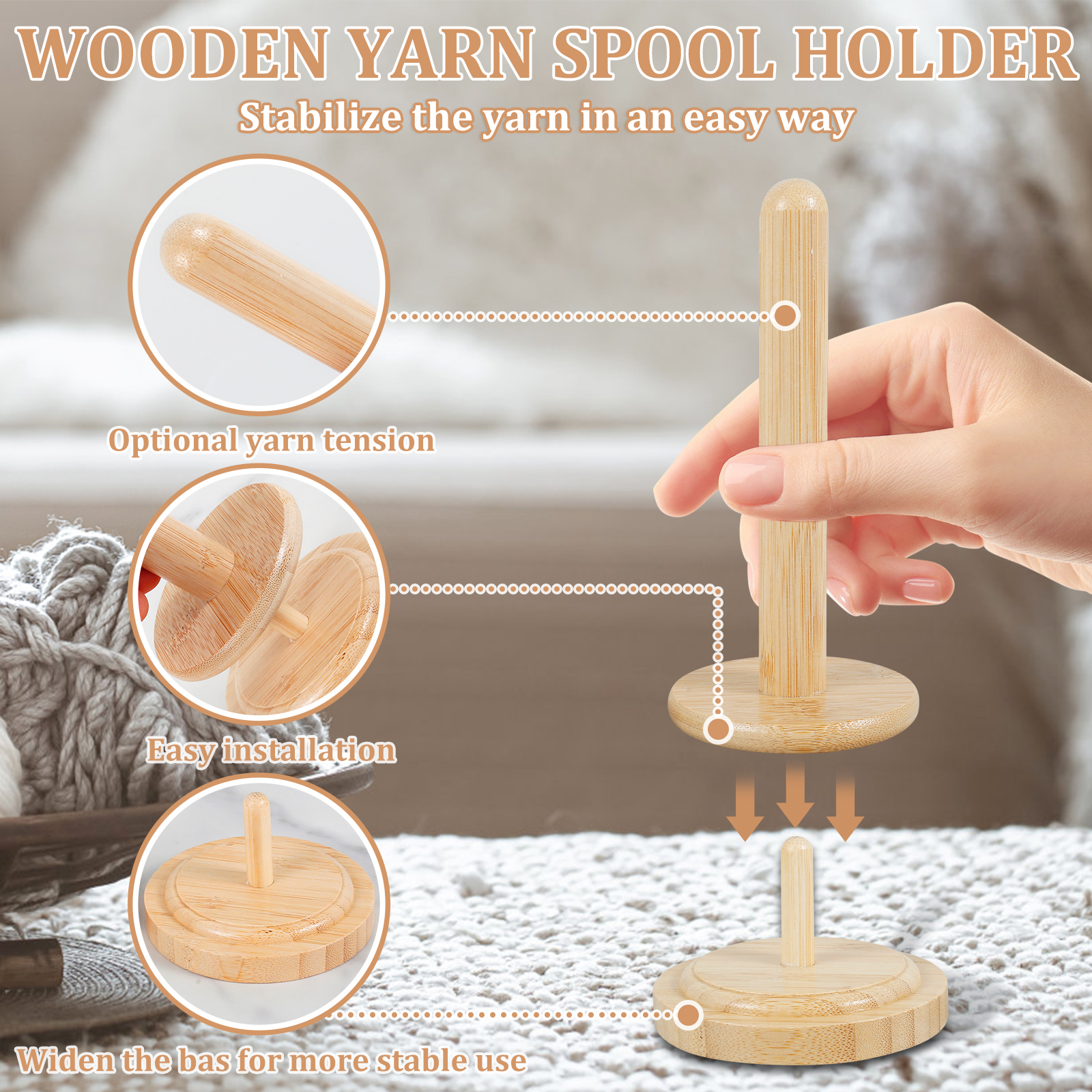 ​Wooden Yarn Holder Rotatable  - Skee Ball Arcade 评论和价格